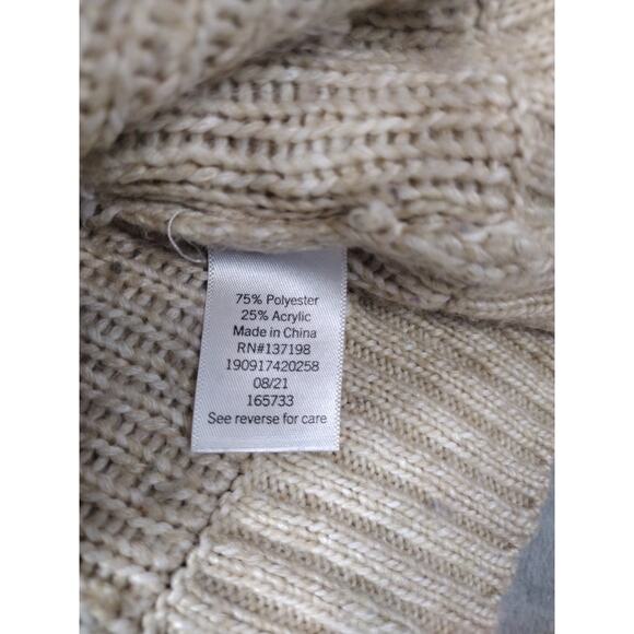 Beige White Striped Woman’s XL Parisian French Cozy Sweater Lauren Lane Sonoma - Picture 5 of 10